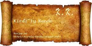 Király Kende névjegykártya