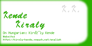 kende kiraly business card